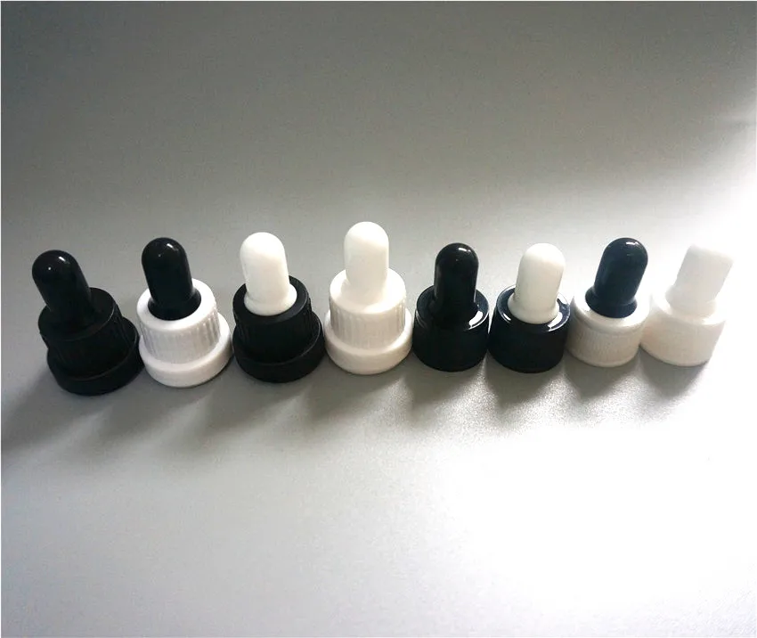 

50-500pcs Black/white Essential Oil Bottles Cap Plastic 18/410 Cover Dropper Lid Glue Head Lid Accessories Gloss Bottle 5-100ml