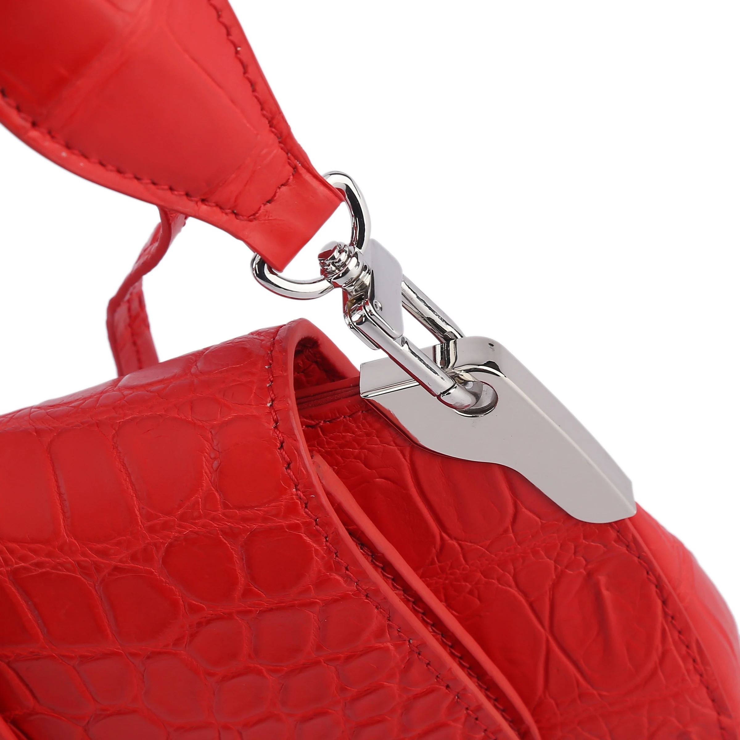 Новинка 2019 женская сумка через плечо из натуральной крокодиловой кожи красного