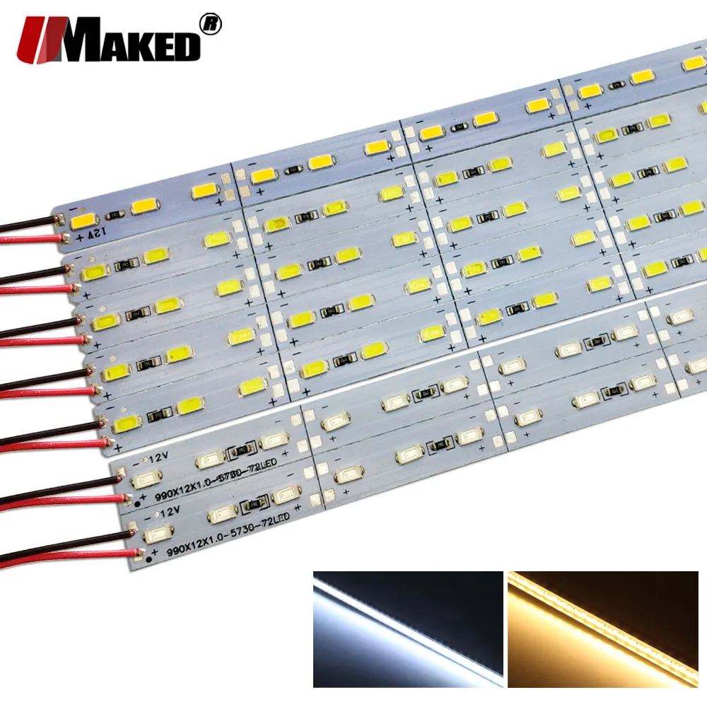 

10pc 50cm LED Bar Light DC12V 36LEDs SMD5730/5630 Rigid Strip Fluorescent Energy Saving Tube For Counter Trunking Wardrobe Lamps