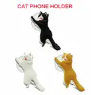 Настольная подставка с милым котом, держатель для телефона, Аксессуары для мобильных телефонов, ПВХ Кронштейн для смартфонов iPhone, Samsung, Huawei, Xiaomi и т. Д.
