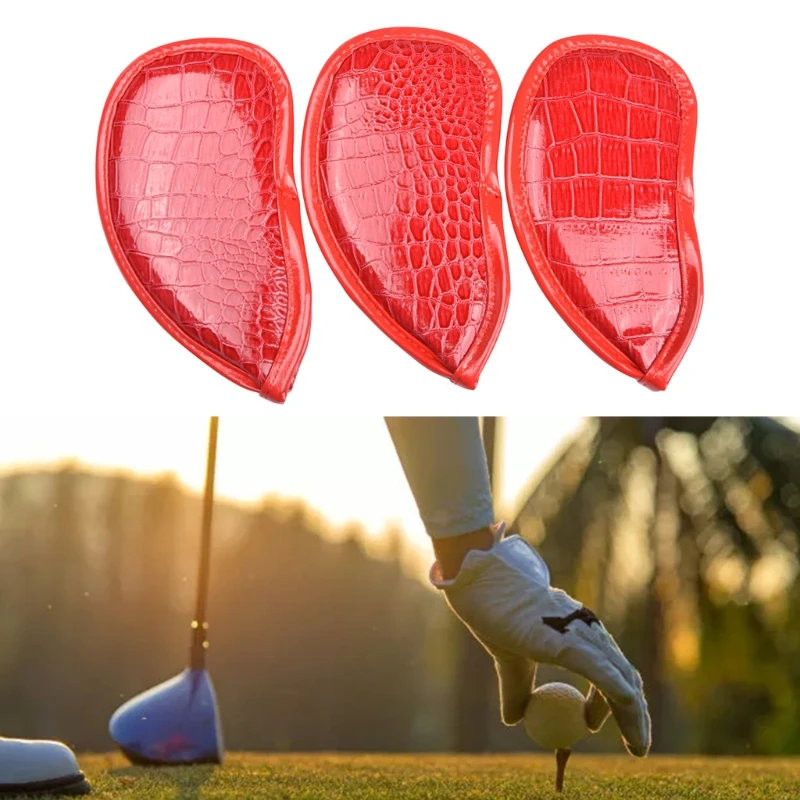 

Golf Club Iron Covers Upgrade Value Synthetic Leather Deluxe Head Cover Set Headcovers for Irons Fit Main Iron Clubs