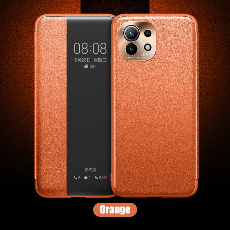 

Flip Phone Case for Xiaomi Mi 11 Ultra Pro Case for Redmi K40 Pro Flip Leather Transparent Full Protection Anti-fall Back Case