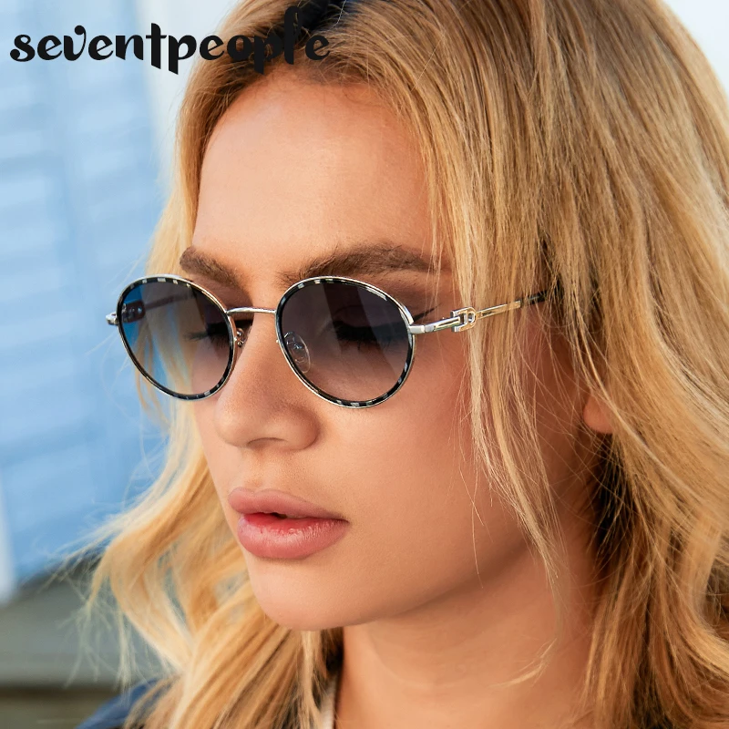 

Metal Small Round Frame Sunglasses Female 2021 Luxury Brand Channel Fashion Oval Sun Glasses Men Retro Shades For Women UV400