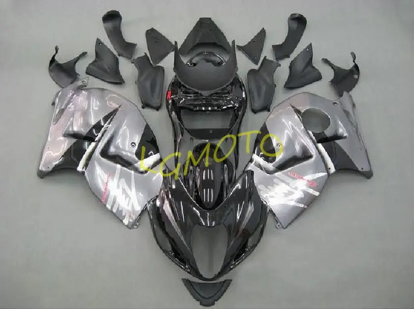

custom injection fairings bodywork For SUZUKI Hayabusa GSXR1300 silver black 96 -07 GSX R1300 1998 1999 2000 2001 2002 2003-2007