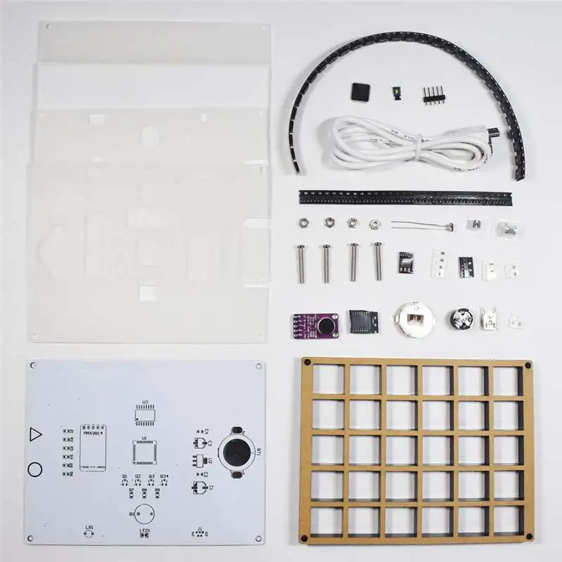 

DIY Multi-function LED Cool Music Spectrum RGB Color Palette Clock Kit for Diy Accessory Night Lamp
