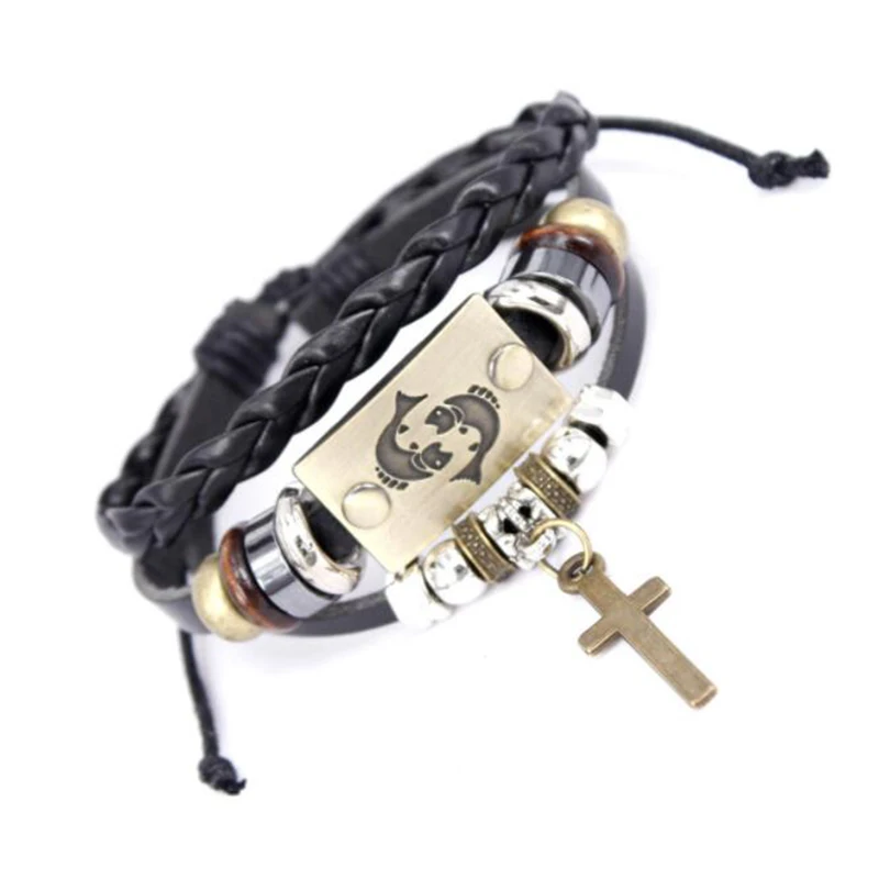 Прямая доставка лидер продаж Европейский стиль 12 знаков созвездий браслет с