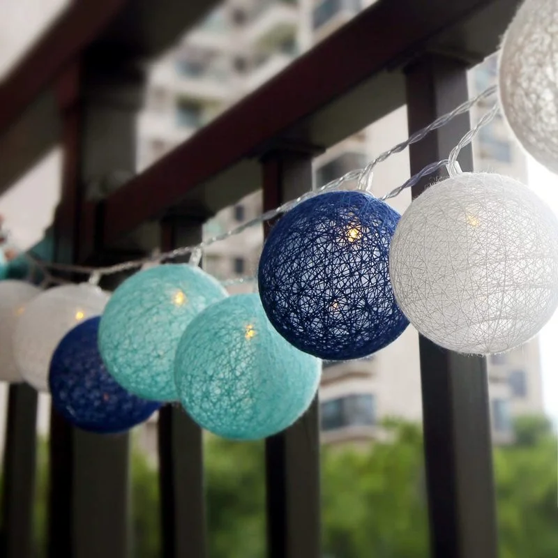 

20 Cotton Fairy Lights Plug in Battery Window Curtain String Light Wedding Party Home Garden Outdoor Indoor Wall Decorations