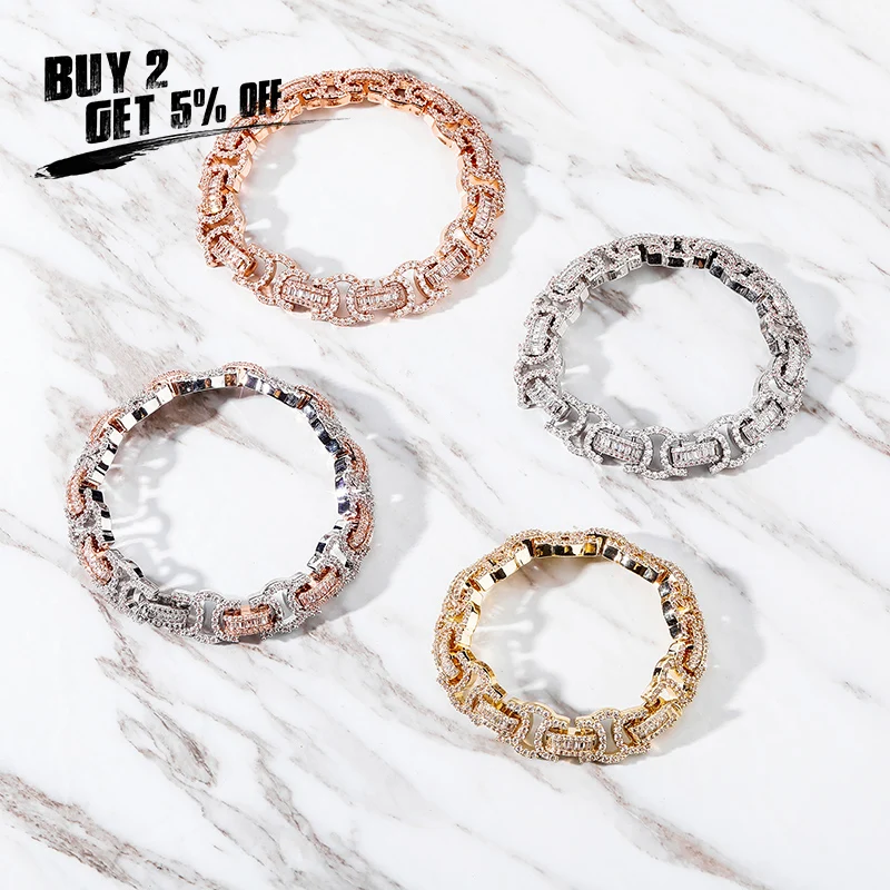 

Модный позолоченный браслет с микрозакрепкой, 13 мм, кубинский браслет с фианитом класса ААА +, украшение в стиле хип-хоп для женщин и мужчин, ...