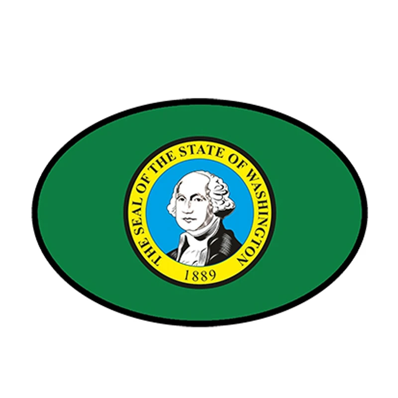 

Car Styling Washington Flag Oval Car Sticker PVC Decal Decoration Accessory WW-2866, 13cm X 8.8cm