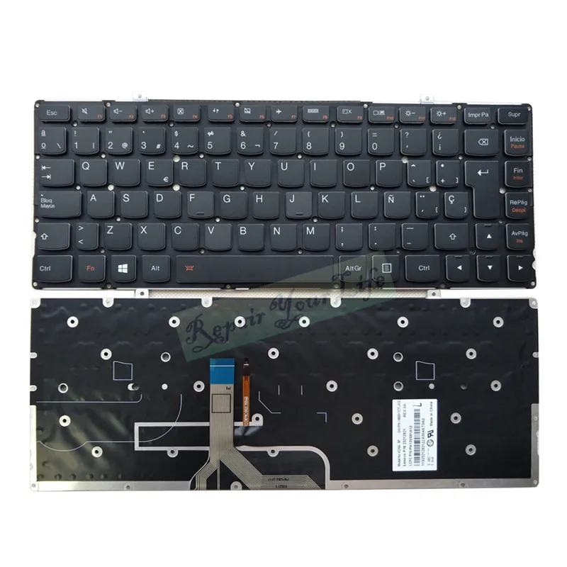 Клавиатура для ноутбука SP Spanish для lenovo YOGA 2 PRO Yoga2 13 Yoga2 Pro13-ISE 1325212821 PK130S91A12 HMB8110TLA02 с подсветкой черного цвета