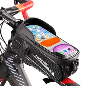 darevie new bicycle bag 2022 summer touch screen waterproof 6 5 inches phone reflective frame front top tube bike accessories free global shipping