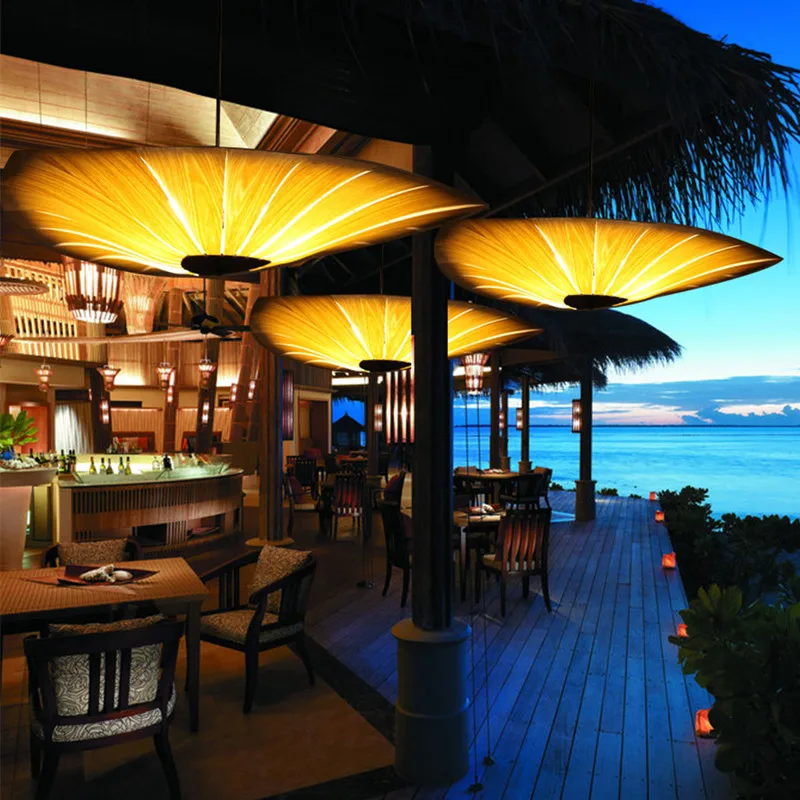 Лампа из бамбука для гостиной в минималистичном стиле светильник ресторана