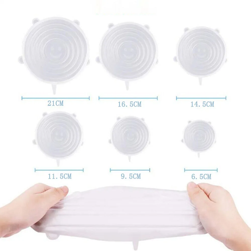 Многоразовая силиконовая крышка для еды Кепки стрейч крышки посуды чаша