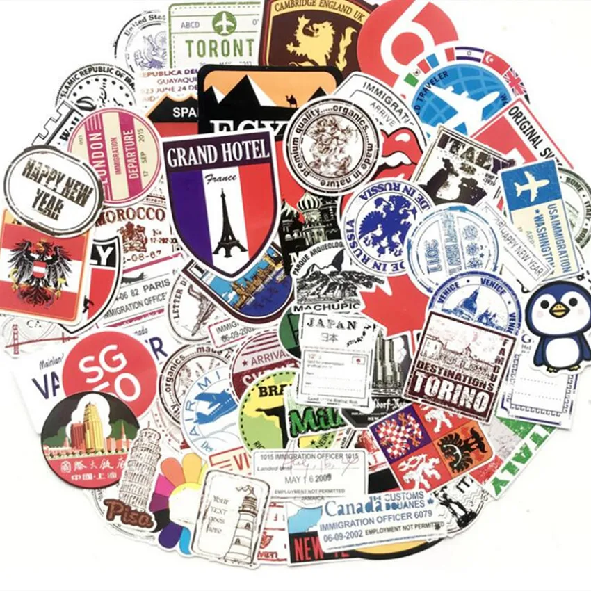 100 шт./лот почтовые марки тематическая страна с известным логотипом Buliding слова