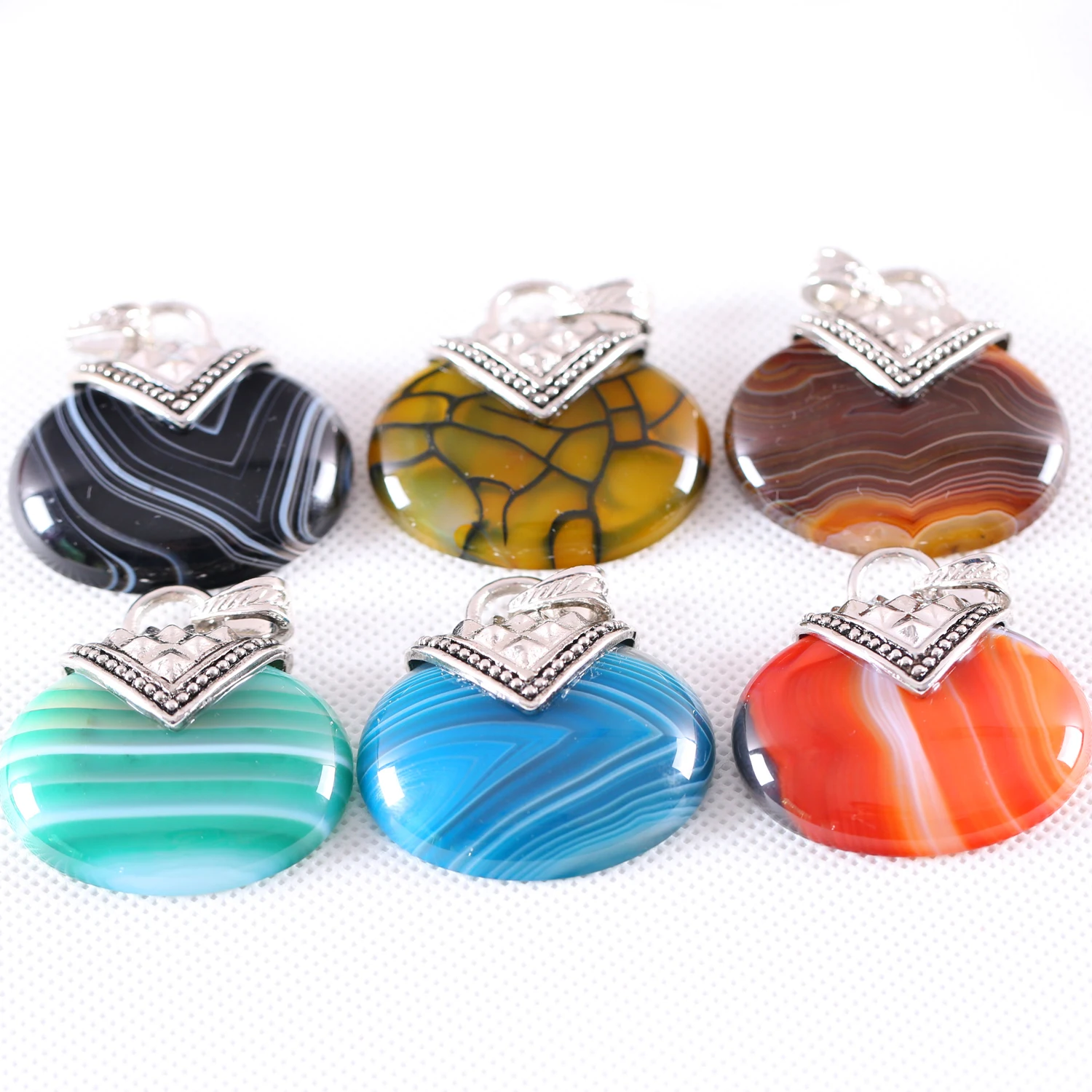 Овальные Подвески из натурального камня настоящий черный оникс Золотой Тигровый