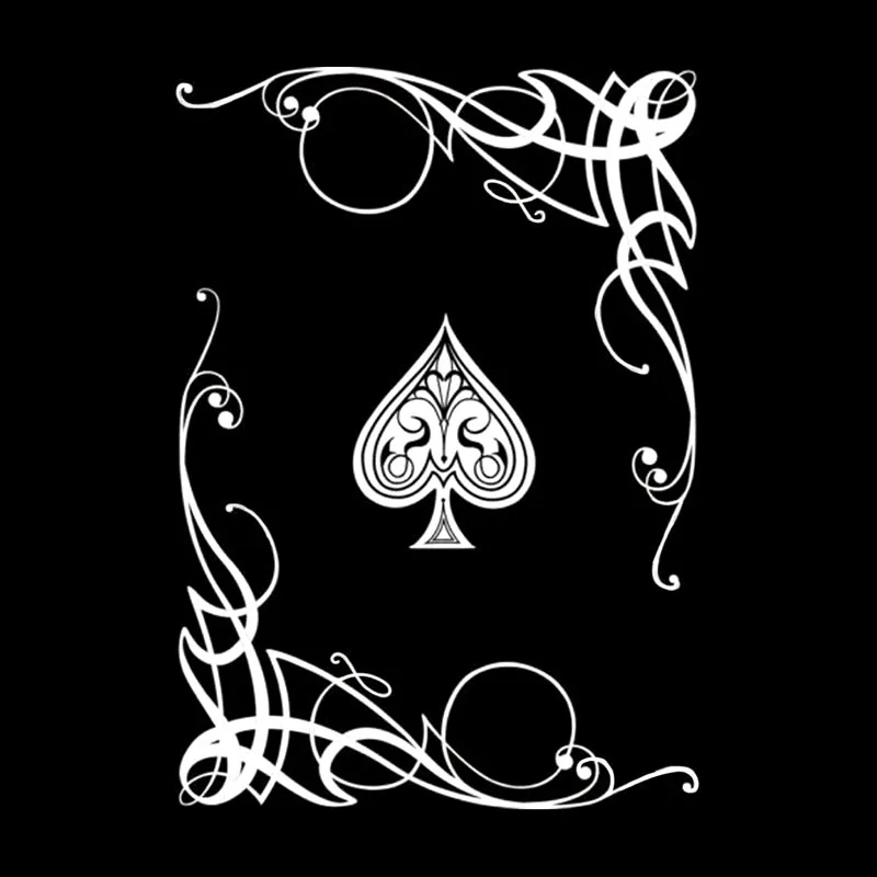 

13x19CM Lovely Car Sticker Vinyl Poker Cards Gambling Coolest Graphic Mysterious Flowers Decor