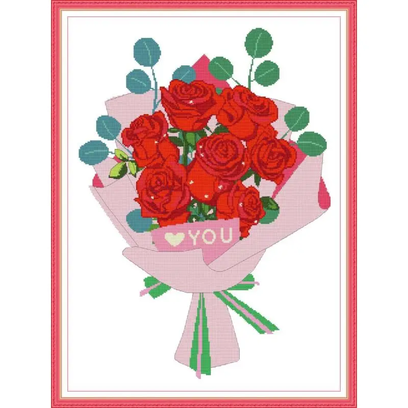

Joy Sunday вышивка крестиком Love Rose набор ручной работы для рукоделия 11 и 14CT Набор для вышивания в подарок и для домашнего декора