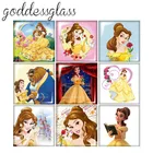 Красивый и Чудовище Белль квадрат 10 шт. 12 мм20 мм25 мм фото стекло кабошон демонстрационный плоский браслет Ювелирная фурнитура