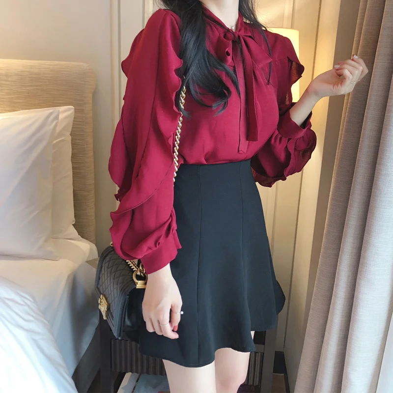 Новинка для ранней осени корейский дизайн с высокой талией Женская черная юбка