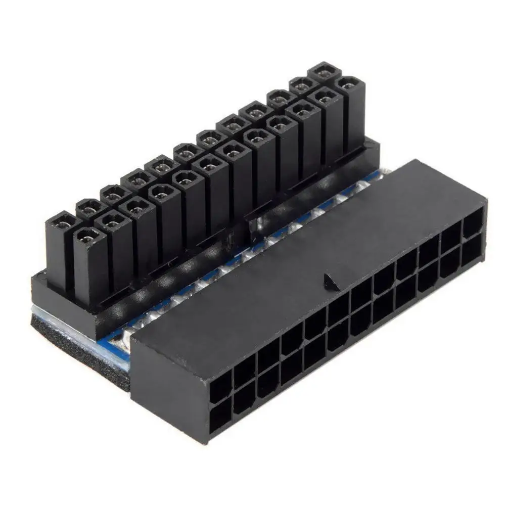 Блок питания ATX 24Pin 90 градусов Мощность переходник гнездо 4 до 24P мужской