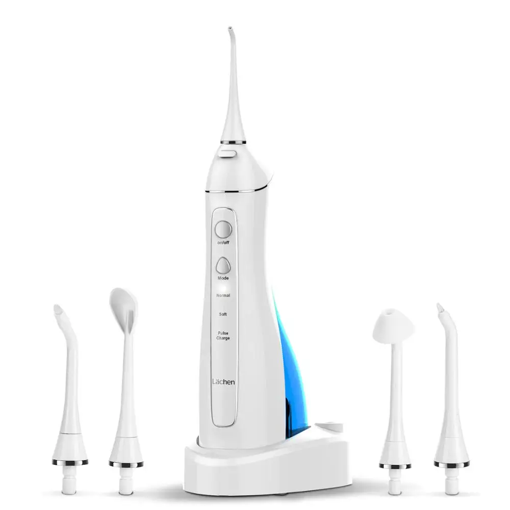 Lachen-WF8801 ирригатор для полости рта 300 мл резервуар для воды USB Rechargeabl водный Флоссер портативный стоматологический водонепроницаемый очиститель зубов 5 струйных наконечников