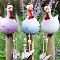 creative yard art decor chicken garden lawn plug funny hen rooster ornaments indoor outdoor backyard decorations 2021 wind chime