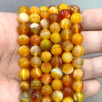 natural orange stripe onyx agates round beads diy bracelet necklace for jewelry making accessories 15 strand 4 6 8 10 12 14mm