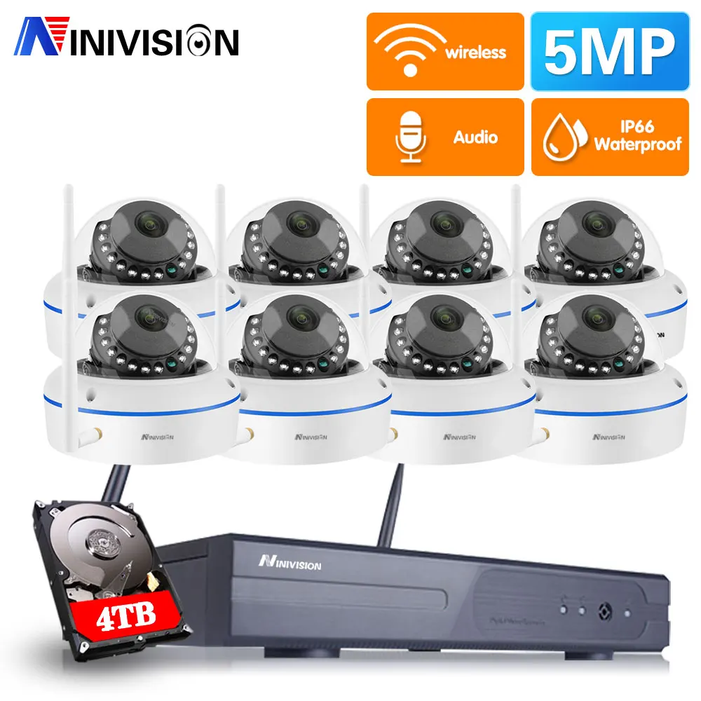 Система видеонаблюдения NINIVISION 8 каналов 5 МП Wi-Fi | Безопасность и защита