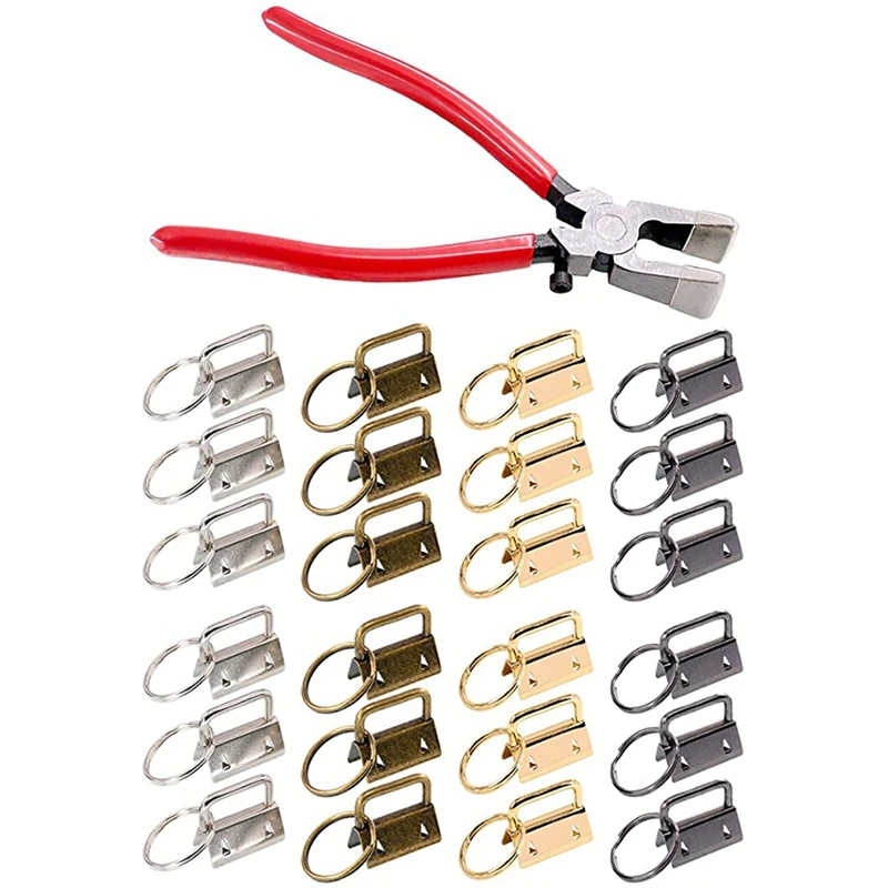 

25 мм 4 цвета брелок для ключей с 1 шт. плоскогубцы для ключей, стеклянные беговые плоскогубцы инструменты с челюстями