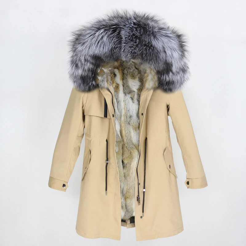 Женская парка с капюшоном OFTBUY теплая лисьим мехом внутри уличная одежда 2020|Шубы и