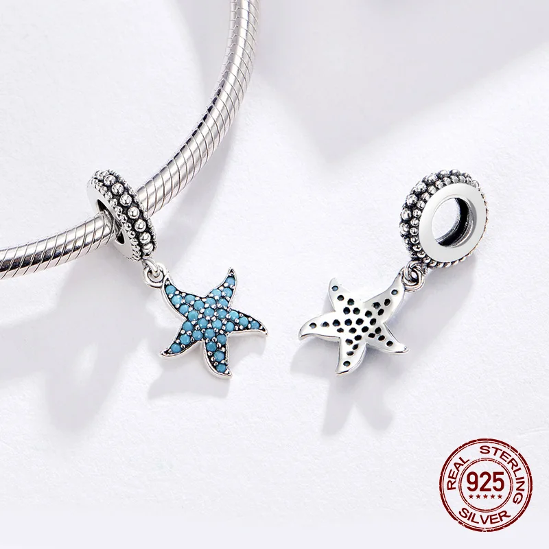 Кулон в виде морской звезды из серебра 100% пробы|Ювелирные шармы| |