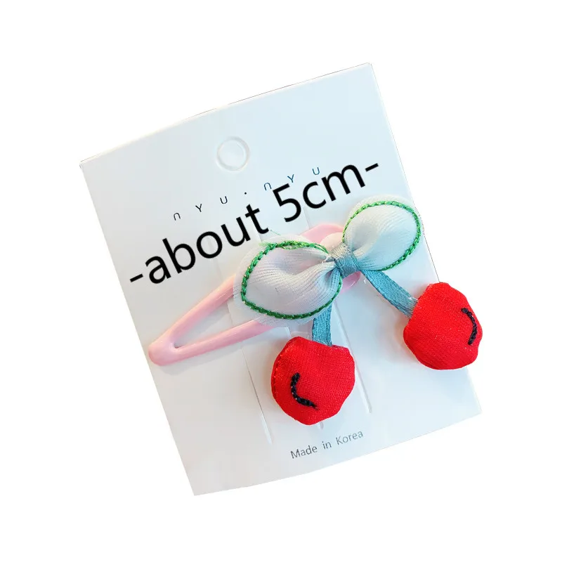 Новинка Детские милые заколки для волос с изображением вишни арбуза клубники