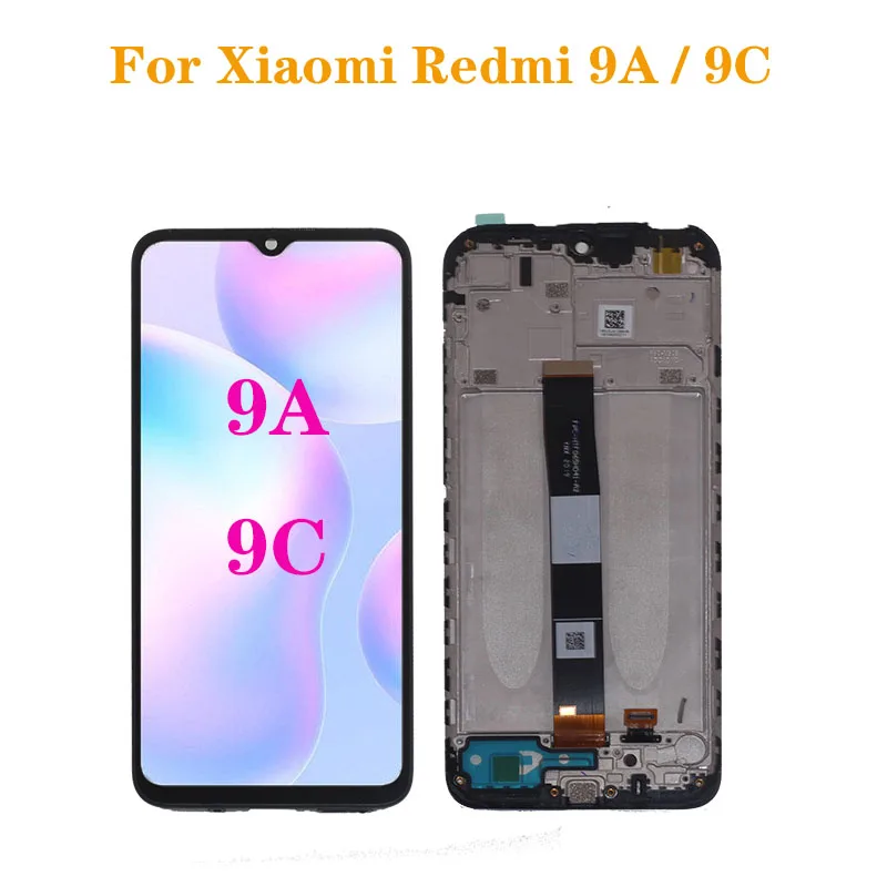 

6.53'' AAA quality Display For Xiaomi Redmi 9A 9C LCD Display Touch Screen Glass Panel Digitizer Assembly With frame Repair kit