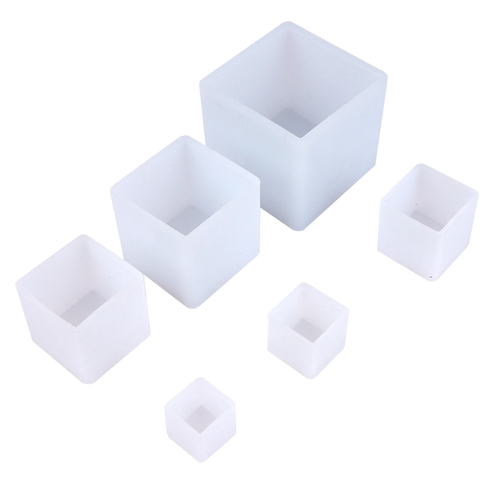 

Cube Shape Candle Silicone Mold DIY Gypsum Plaster Crafts Mould Square Silicone Soap Candles Resin Molds Dried Flower Decoration