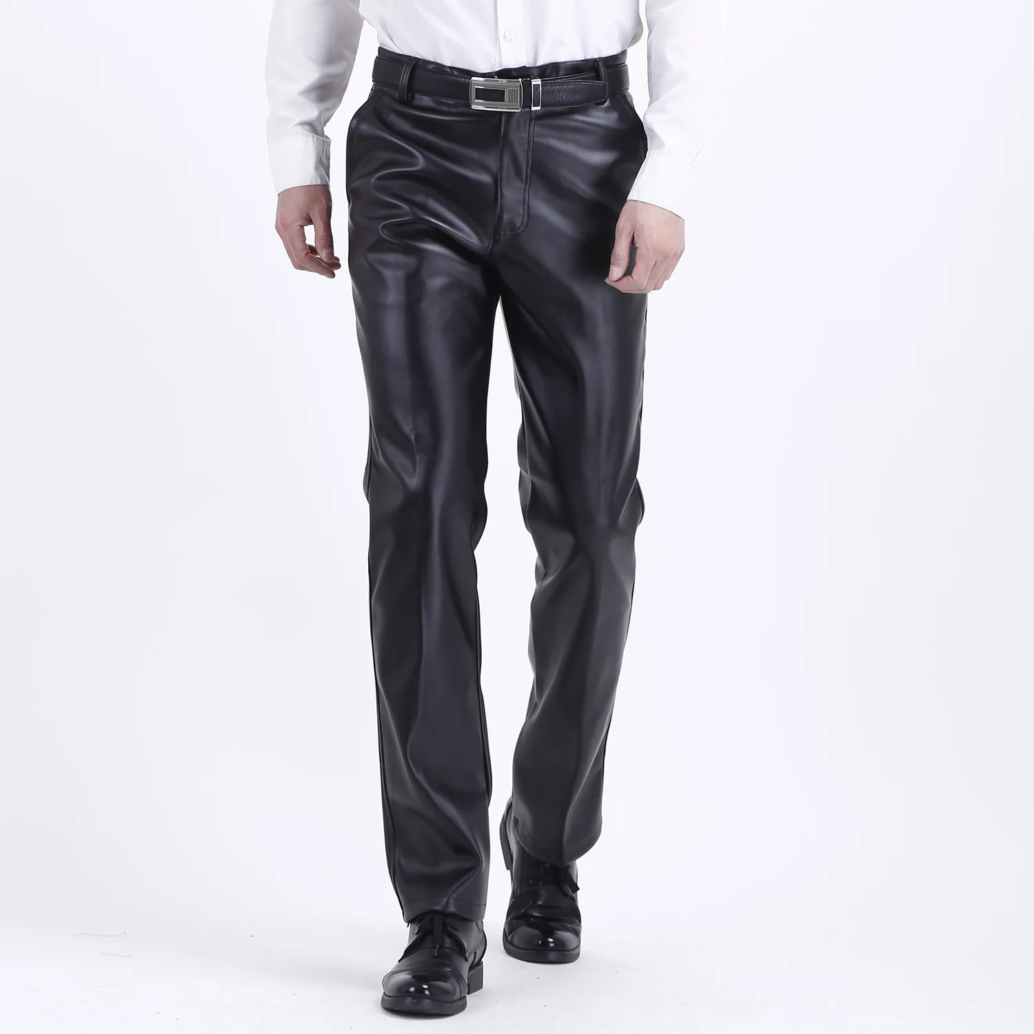 

Autumn And Winter Summer Men's Middle-aged Casual Leather Pants Men's Leather Pants Plus Velvet Thick Plus Fertilizer Trousers
