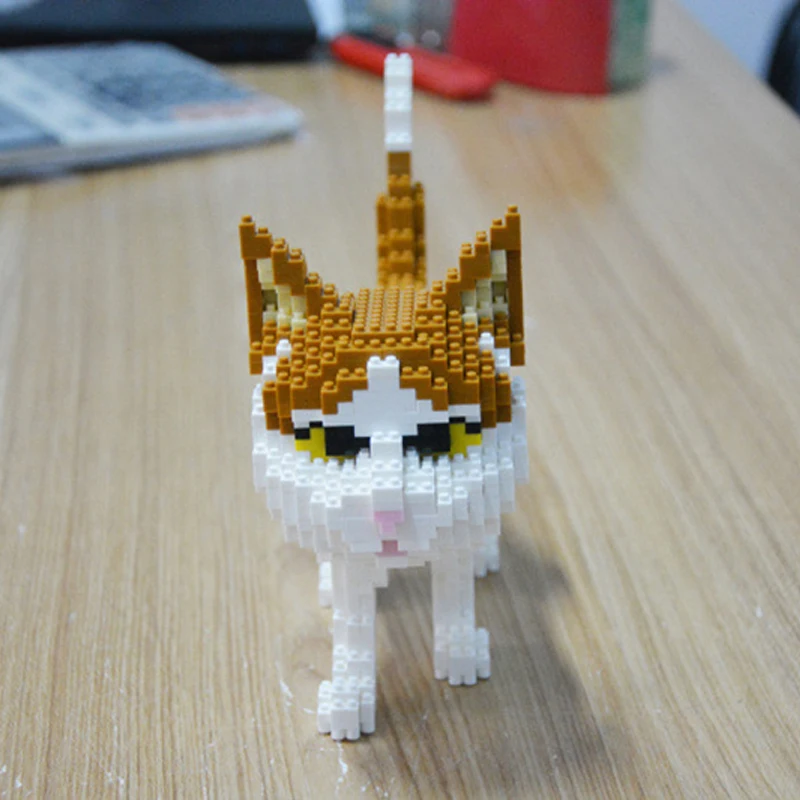 16037 персидская кошка желтая котенка животное домашнее 3D модель DIY Мини Алмазные