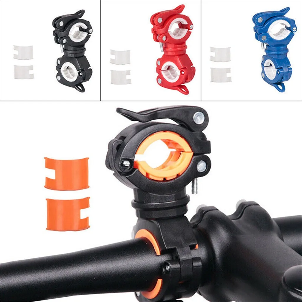 

360 Degree Bike Led Flashlight Mount Holder Lamp Stand Bicycle Torch Clip Clamp Support Mobile Bicycle Handlebar#30