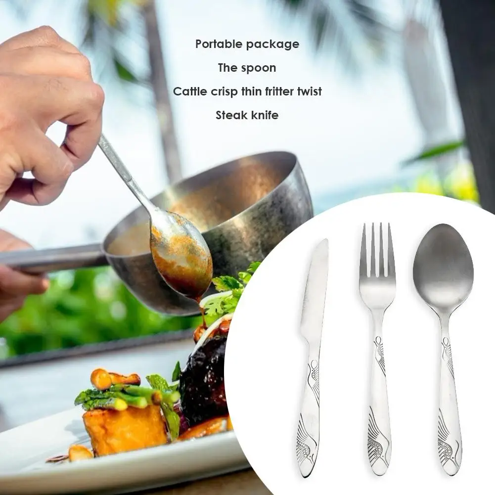 4 шт. Портативный Нержавеющая сталь столовая ложка вилка Ножи комплект