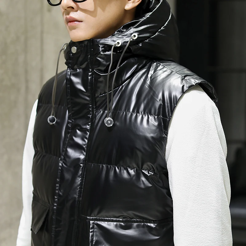 

Men's Vest Men 2020 winter Japanese Streetwear Hip Hop Harajuku Korean Style Male Color Black Casual Sweatshirt Vest For Men