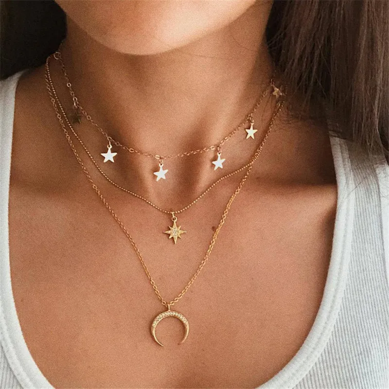 Modyle винтажное многослойное ожерелье с подвеской для женщин в богемном стиле