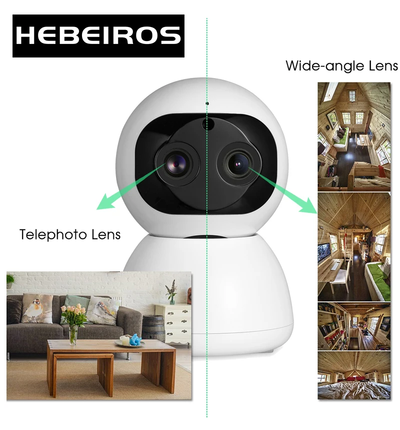 Hebeiros 1080P 2MP зум-объектив Беспроводная облачная IP Wifi камера автоматическое