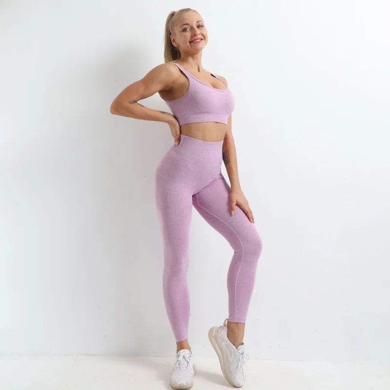 

Seamless Fitness Set Women Yoga Suit High Stretchy Workout Sport Set Padded Sports Bra High Waist Legging Gym Push Up Sportswear