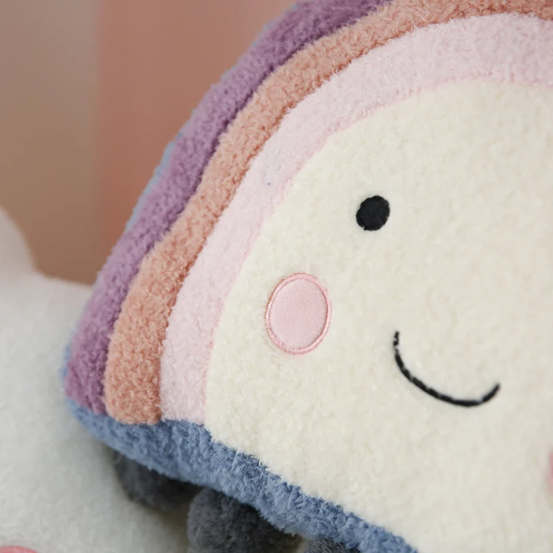 

Lovely Cartoon Plush Cloud Pillow Stuffed Funny Doll Rainbow Lightning Throw Pillow Cushion Home Decor Children's Holiday Gift