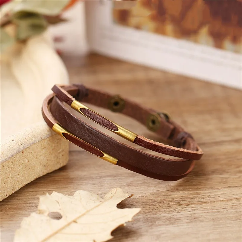 Лидер продаж модные ювелирные украшения из натуральной кожи многослойный