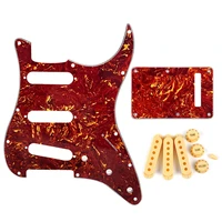 red tortoise 11 holes st sss pickguard guitar pickguard set with cream pickup coversknobsswitch tip guitar accessories