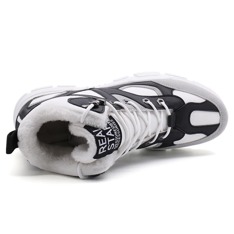 Мужские Нескользящие походные туфли теплая плюшевая Удобная зимняя обувь
