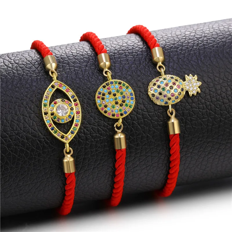 Браслеты-подвески Lucky Red Rope турецкие синие от сглаза золотистые для женщин мужчин