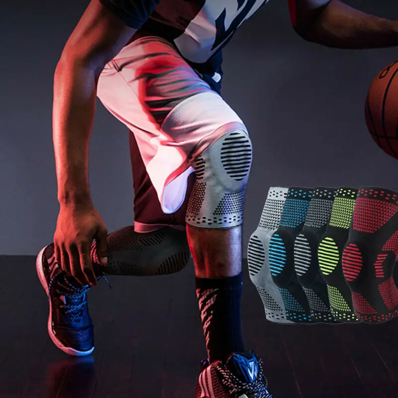 Спортивный наколенник с силиконовой подкладкой компрессионный фиксатор колена