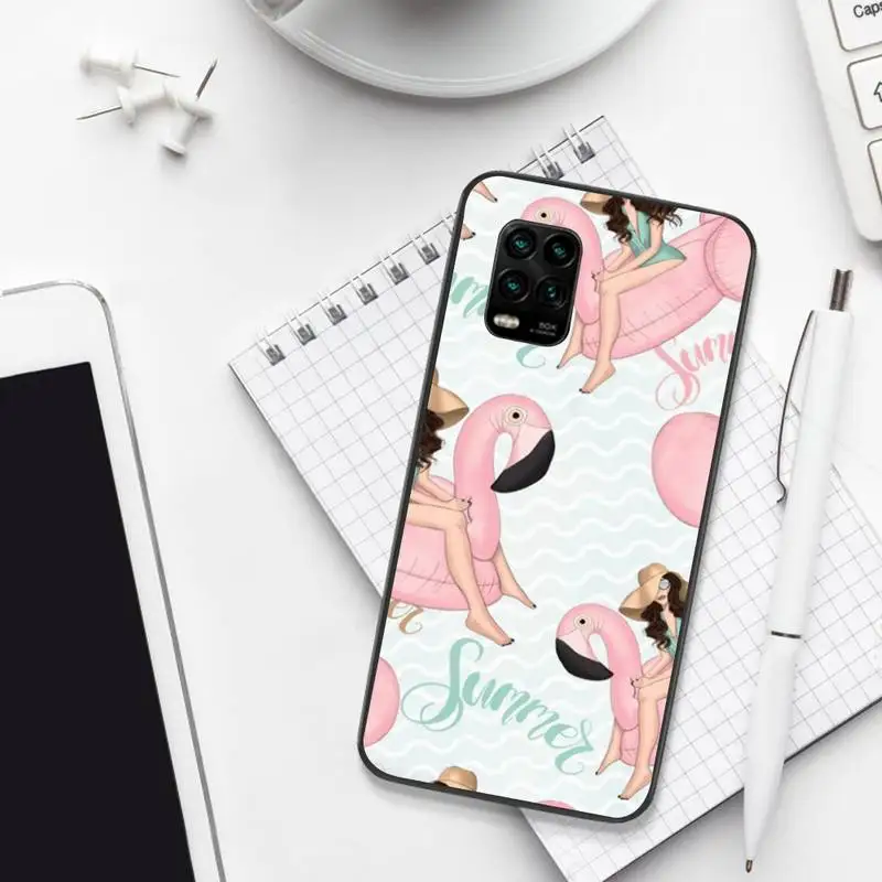 

Fashion Girl Black Soft Phone Cases For Xiaomi 8 9 Se 10 10pro Note 2 3 10 MIX2 S MAX2 3 F1 5X