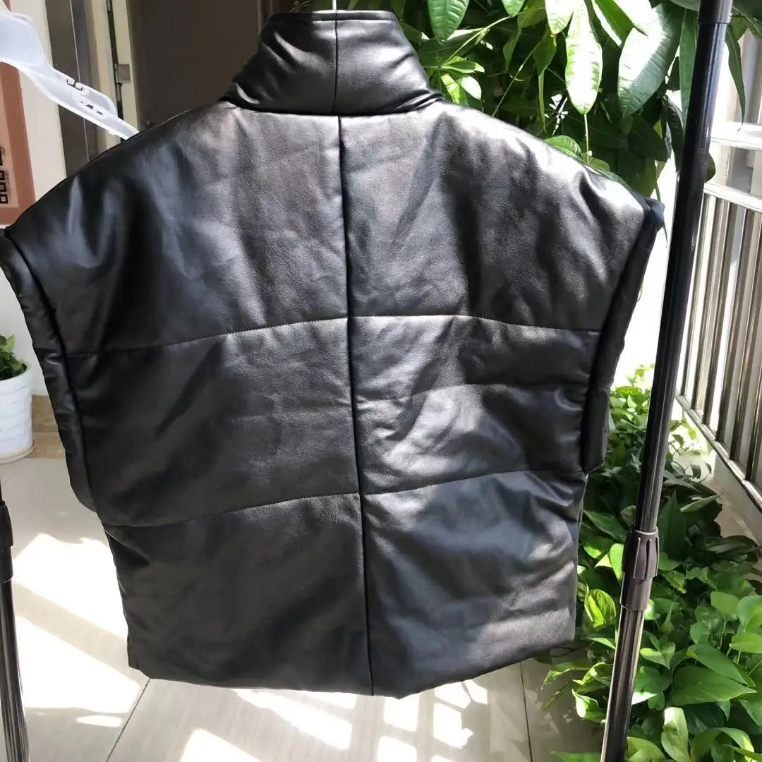 

Women Vests 2021 Autumn /Spring Wear Women's Vest Short Coat Leather All-match Jacket Tank Top
